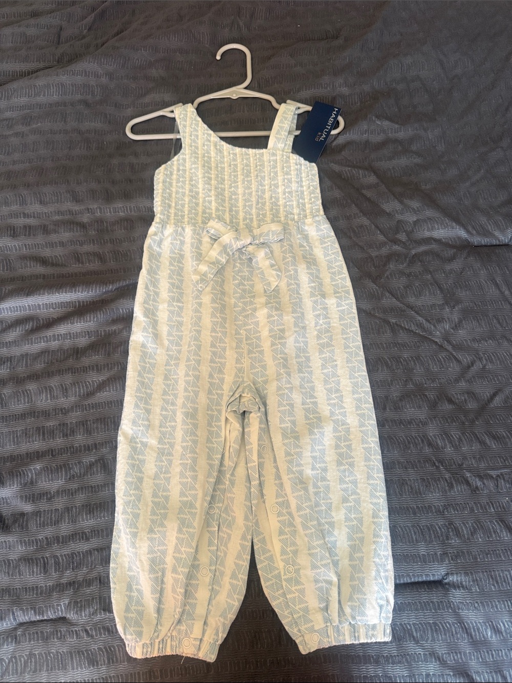 Girls Habitual Light Blue & White Patterned jumper 18m brand new